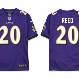 Nike Baltimore Ravens Ed Reed Purple and Gold Men's Jersey XL
